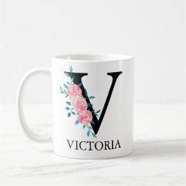 Monogram Wasserfarbe Benutzerdefinierter Single Le Kaffeetasse