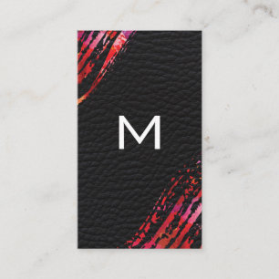 Monogram Wasserfarbe Pinselleder Hintergrund Visitenkarte