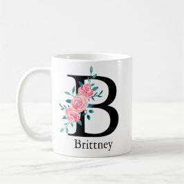 Monogram Wasserfarbe Single Letter B Kaffee Kaffeetasse