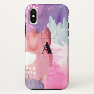 Monogram Wasserfarbenpinselstriche Case-Mate iPhone Hülle