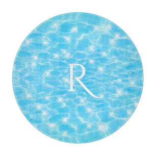 Monogram Water rippples wasser textur moderne chic Schneidebrett