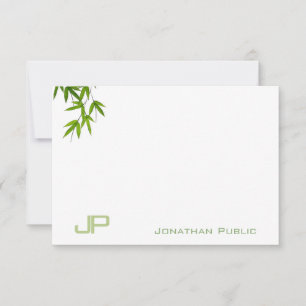 Monogram Watercolor Art Feuille Simple Modèle