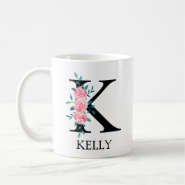 Monogram Watercolor Benutzerdefinierter Single Let Kaffeetasse