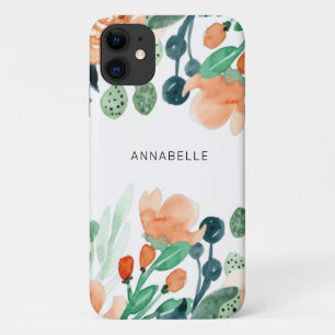 Monogram Watercolor Floral Girly Elegante  Case-Mate iPhone Hülle