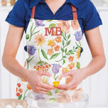 Monogram Watercolor Floral Modern Girl Schürze<br><div class="desc">Monogram Watercolor Floral Modern Girly Schürze zeichnet sich durch farbenfrohe Aquarellfarben in Orange,  lila und grün auf weißem Hintergrund aus. Personalisieren Sie Ihre eigene Monografie,  indem Sie den Text in der dafür vorgesehenen Textbox bearbeiten. Entworfen von ©Evco Studio www.zazzle.com/store/evcostudio</div>