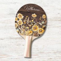 Monogram Watercolor Gelbe Sonnenblumenfelder Holz