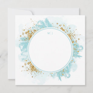 Monogram Watercolor Glitzer Wedding Danke
