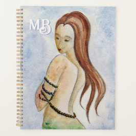 Monogram Watercolor Mermaid Plane Planer