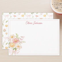 Monogram Watercolor Pretty Flower Bouquet Floral