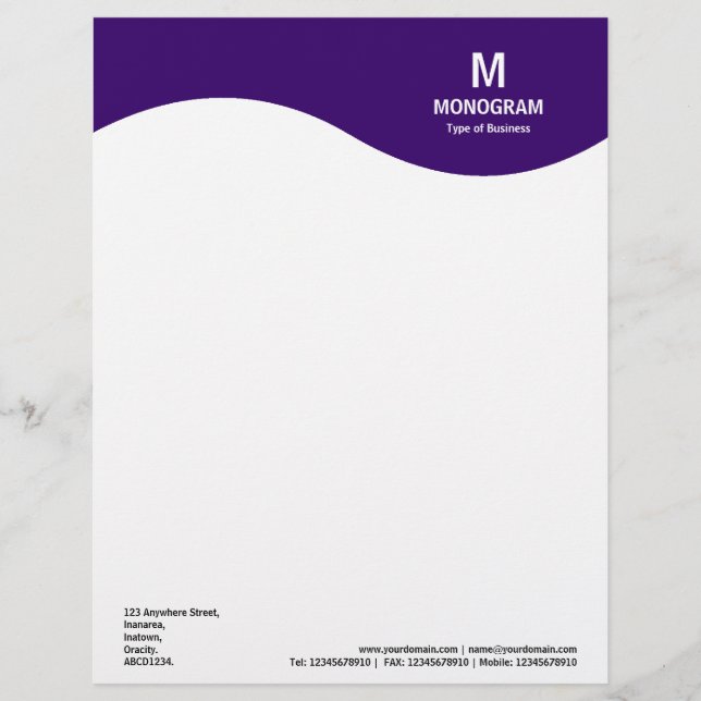 Monogram Wave - Deep Lila 330066 Briefkopf (Vorderseite)