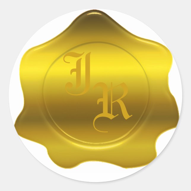 Monogram Wax Siegel Wedding Stickers (Vorderseite)