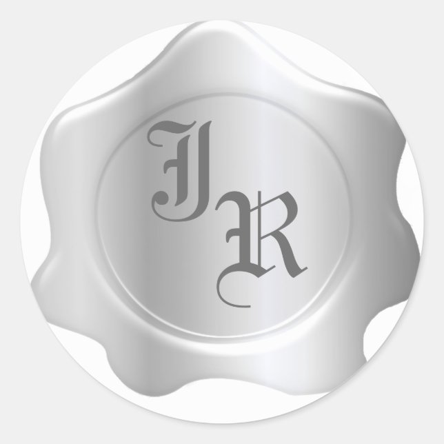 Monogram Wax Siegel Wedding Stickers (Vorderseite)
