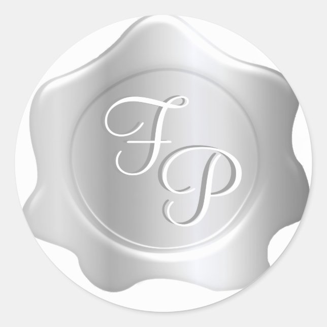 Monogram Wax Siegel Wedding Stickers (Vorderseite)
