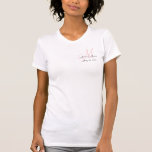 Monogram Wedding Announcement Pink & White Tank<br><div class="desc">Monogram Wedding Announcement Eleganter T - Shirt. Kleine,  aber elegante Art,  Ihre Hochzeit mit Ihren Anfangsnamen und Datum in der oberen links Ecke des Shirts zu dokumentieren. Sie können die Farben auswählen und natürlich mit Ihren persönlichen Daten anpassen.</div>