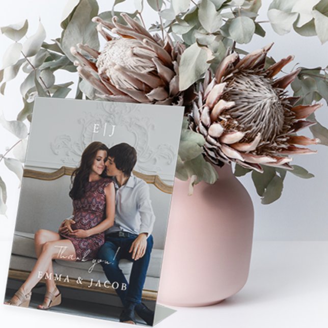 Monogram Wedding Danke Foto Sockelschild (Von Creator hochgeladen)