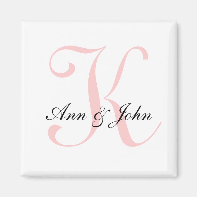 Monogram Wedding Initial Bride Groom Names Magnet (Vorne)