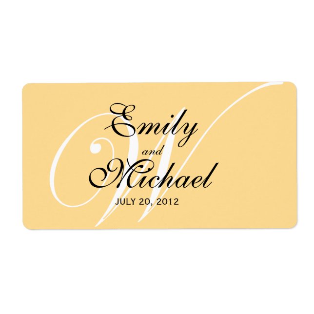 Monogram Wedding Labels - Sonnenblume (Vorne)
