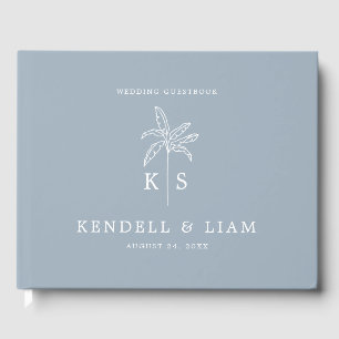 Monogram Wedding Logo Palm Tree Gästebuch
