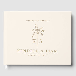 Monogram Wedding Logo Palm Tree Gästebuch
