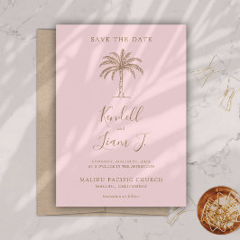 Monogram Wedding Logo Palm Tree Save The Date