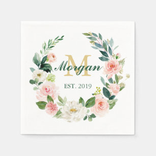 Monogram Wedding Napkin etabliert Serviette