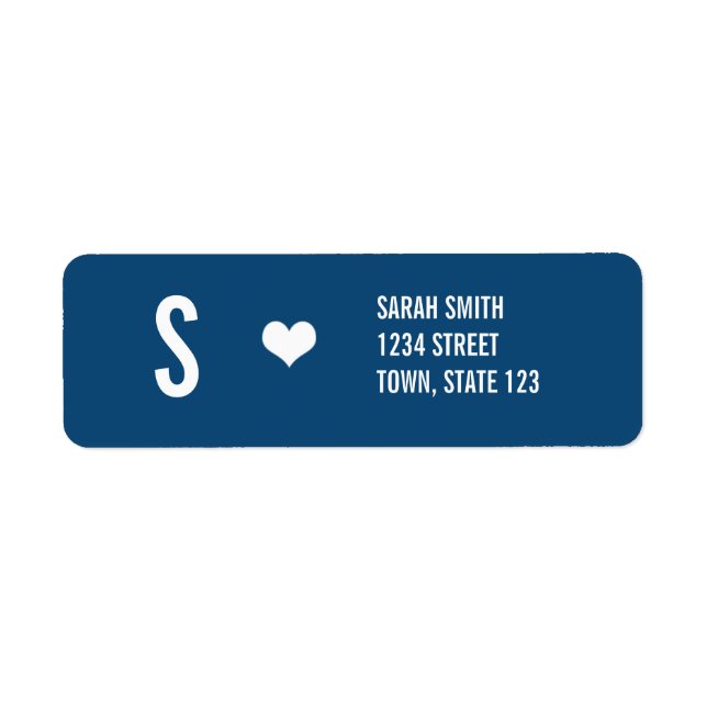 Monogram Wedding Navy Address Labels (Vorne)