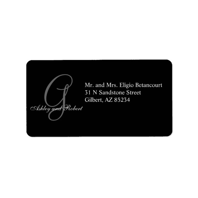 Monogram Wedding RSVP Address Labels Adressaufkleber (Vorne)