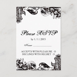 Monogram Wedding RSVP Card mit