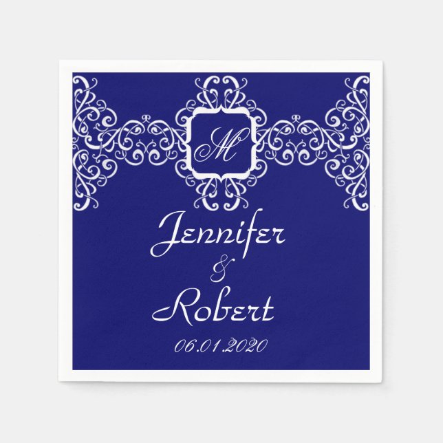 Monogram Wedding Serviette (Vorderseite)