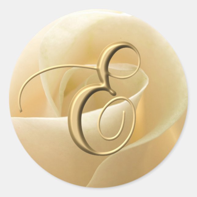 Monogram Wedding Stickers - Buchstabe E (Vorderseite)