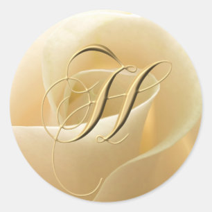 Monogram Wedding Stickers - Buchstabe H