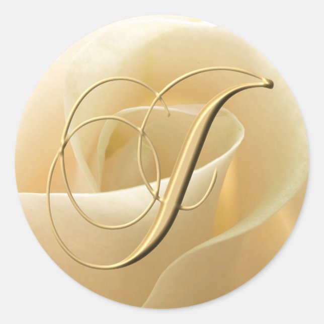 Monogram Wedding Stickers - Buchstabe J (Vorderseite)