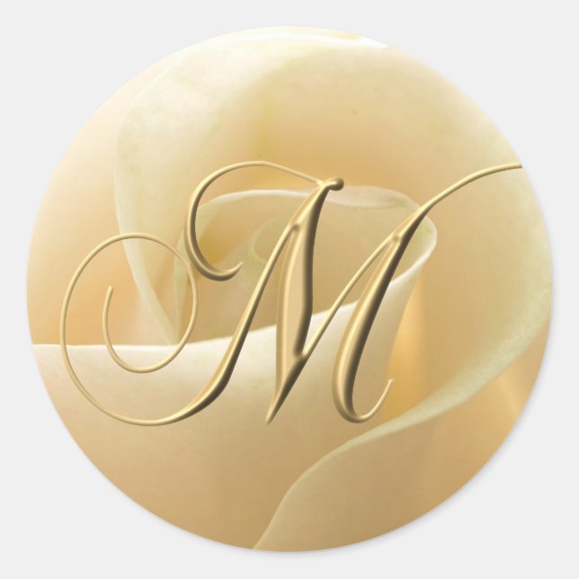 Monogram Wedding Stickers - Buchstabe M (Vorderseite)
