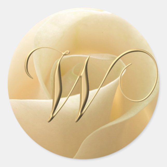 Monogram Wedding Stickers - Buchstabe W (Vorderseite)