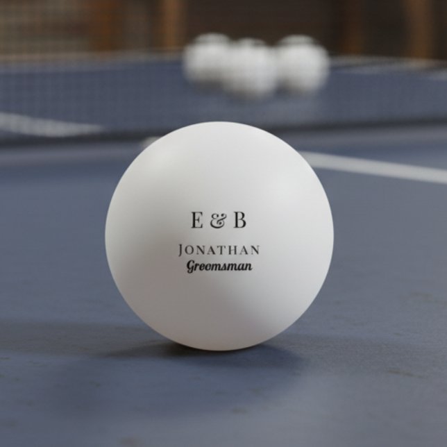 Monogram Wedding Trauzeuge Gift Personalisiert Bla Tischtennisball (Von Creator hochgeladen)