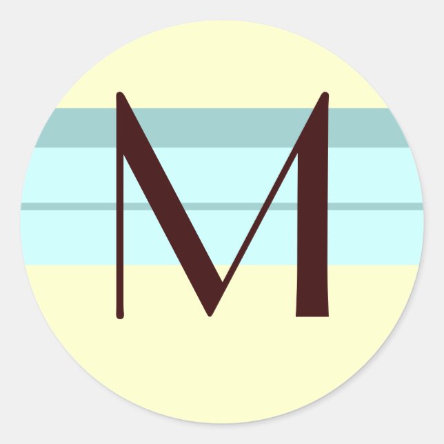 Monogram Wedding Umschlag Aufkleber Brown Elfenbei (Vorderseite)