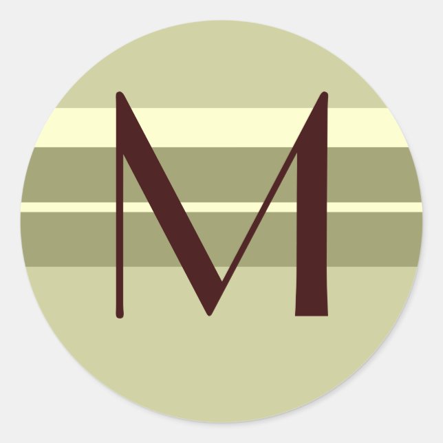 Monogram Wedding Umschlag Aufkleber Brown Elfenbei (Vorderseite)