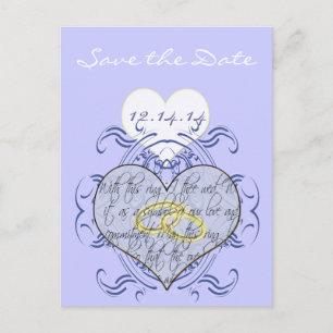 Monogram Wedding Vow Heart Ankündigungspostkarte