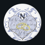 Monogram Wedding Vow Heart Magnet<br><div class="desc">Einladungen und Geschenke für Monogram-Hochzeiten</div>