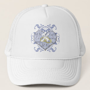 Monogram Wedding Vow Heart Truckerkappe