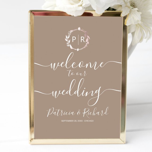 Monogram Wedding Welcome Sign Poster (Von Creator hochgeladen)