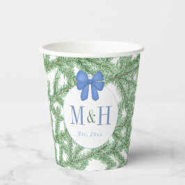 Monogram Weihnachtsschmuck Engagement Party Pappbecher