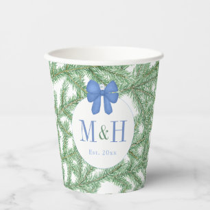 Monogram Weihnachtsschmuck Engagement Party Pappbecher