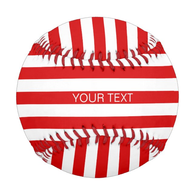 Monogram, weißer, horizontaler Preppy-Strip Baseball (Vorderseite)