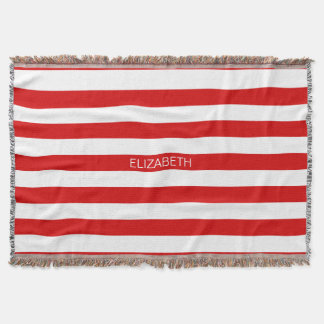 Monogram, weißer, horizontaler Preppy-Strip Decke