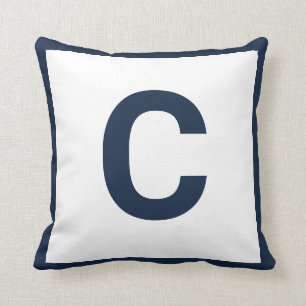 MONOGRAM WEISSER NAVY DOUBLESIES Kissen Kissen
