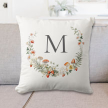 Monogram Whimsical Watercolor Floral Botanical
