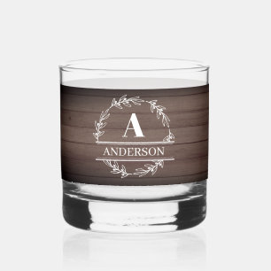 Monogram Whiskey Glass Rustikales Holz Whiskyglas