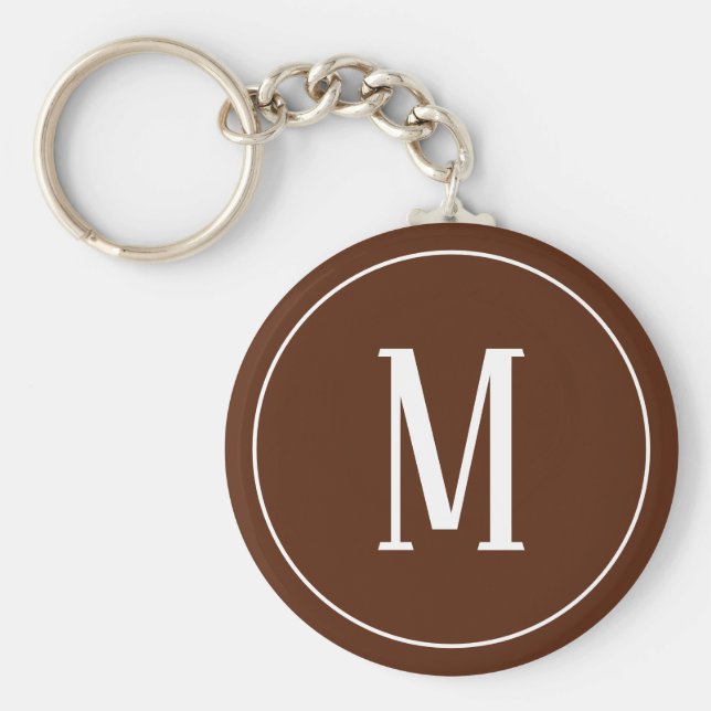 Monogram White auf dem braunen Schlüsselanhänger (Vorne)