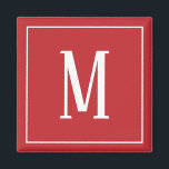 Monogram White auf dem dunkelroten Platz-Magnet Magnet<br><div class="desc">Ein quadratischer Magnet mit einem weißen Monogramm auf dunkelrotem Hintergrund. Passen Sie den Magneten mit Ihren eigenen Initialen oder Initialen,  Farben,  unter anderem mit anderen Optionen an.</div>